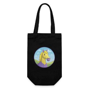 cheval mignon kawaii dessin animé clipart animal de compagnie - Sac à bouteille - noir - Devant