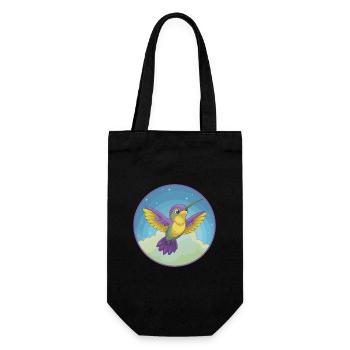 colibri mignon kawaii dessin animé clipart animal de compagnie - Sac à bouteille - noir - Devant