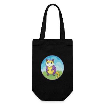 Opossum mignon Kawaii dessin animé Clipart Animal de compagnie - Sac à bouteille - noir - Devant