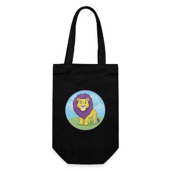 Lion Cute Kawaii Cartoon Clipart Animal Pet - Gift Bag for Bottles - black - Front