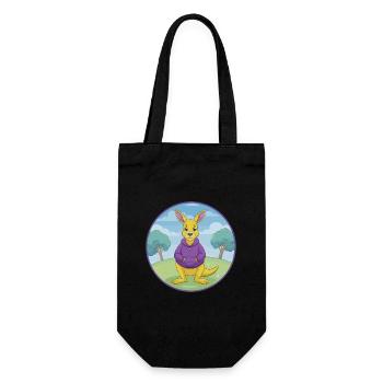 Kangaroo Cute Kawaii Cartoon Clipart Animal Pet - Gift Bag for Bottles - black - Front