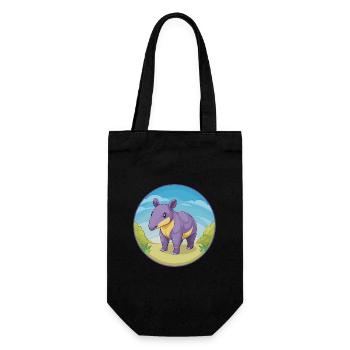 Tapir Cute Kawaii Cartoon Clipart Animal Pet - Gift Bag for Bottles - black - Front