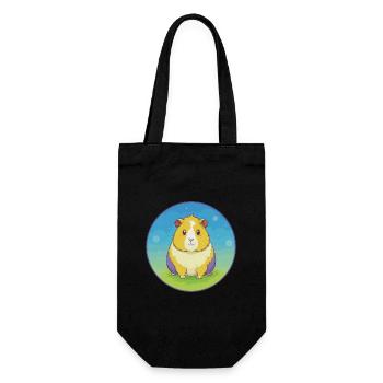 Cochon d’Inde mignon Kawaii dessin animé Clipart Animal de compagnie - Sac à bouteille - noir - Devant