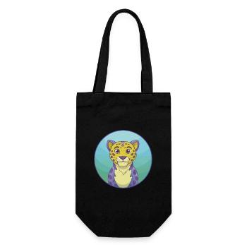Léopard Mignon Kawaii Dessin animé Clipart Animal Animal de compagnie - Sac à bouteille - noir - Devant