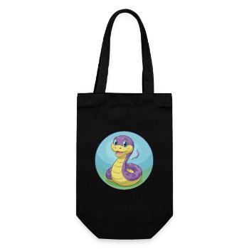 Serpent Mignon Kawaii Dessin animé Clipart Animal Animal de compagnie - Sac à bouteille - noir - Devant