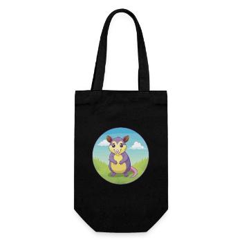Possum Cute Kawaii Cartoon Clipart Animal Pet - Gift Bag for Bottles - black - Front
