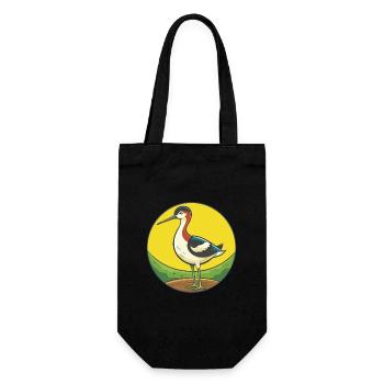 Avocet Cute Kawaii Cartoon Clipart Pet Animal - Gift Bag for Bottles - black - Front