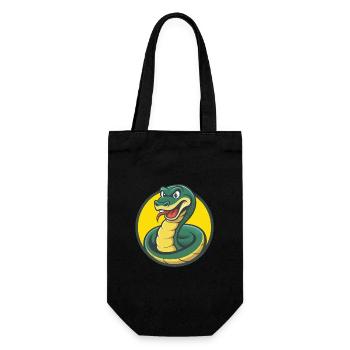 Anaconda Cute Kawaii Cartoon Clipart Pet Animal - Gift Bag for Bottles - black - Front