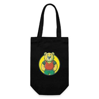 ours mignon kawaii dessin animé clipart animal de compagnie - Sac à bouteille - noir - Devant