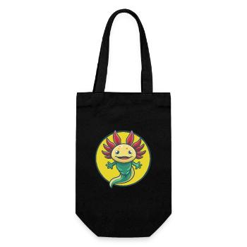 axolotl mignon kawaii dessin animé clipart animal de compagnie - Sac à bouteille - noir - Devant