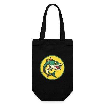 Barracuda Mignon Kawaii Dessin animé Clipart Animal de compagnie - Sac à bouteille - noir - Devant