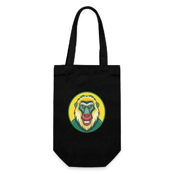 Babouin Mignon Kawaii Dessin animé Clipart Animal de compagnie - Sac à bouteille - noir - Devant