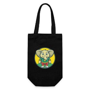 Elefant Niedlich Kawaii Cartoon Clipart Haustier Tier - Geschenkbeutel für Flaschen - Schwarz - Vorne