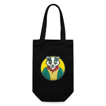 blaireau mignon kawaii dessin animé clipart animal de compagnie - Sac à bouteille - noir - Devant