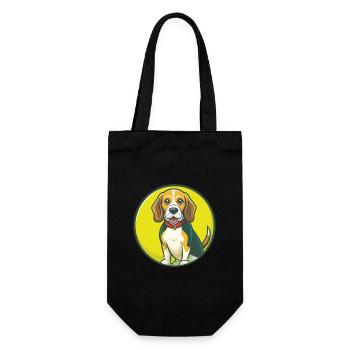 Beagle Dog Cute Kawaii Cartoon Clipart Pet Animal - Gift Bag for Bottles - black - Front