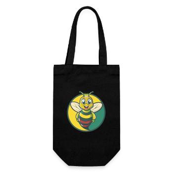 abeille mignon kawaii dessin animé clipart animal de compagnie - Sac à bouteille - noir - Devant