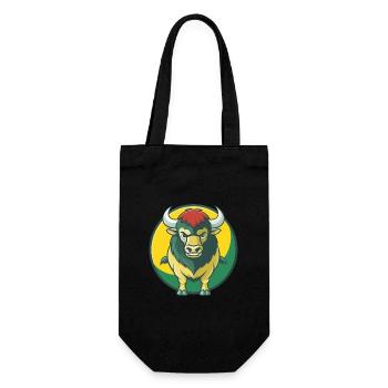 Bison Cute Kawaii Cartoon Clipart Pet Animal - Gift Bag for Bottles - black - Front