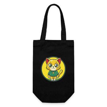 Katze Niedlich Kawaii Cartoon Clipart Haustier Tier - Geschenkbeutel für Flaschen - Schwarz - Vorne