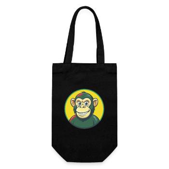Chimpanzé Mignon Kawaii Dessin animé Clipart Animal de compagnie - Sac à bouteille - noir - Devant