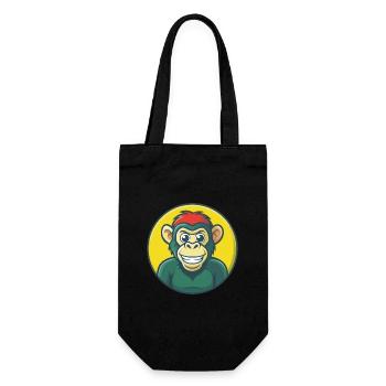 Bonobo Cute Kawaii Cartoon Clipart Pet Animal - Gift Bag for Bottles - black - Front