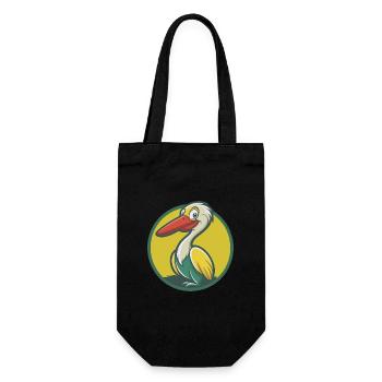 Storch Niedliche Kawaii Cartoon Clipart Haustier Tier - Geschenkbeutel für Flaschen - Schwarz - Vorne