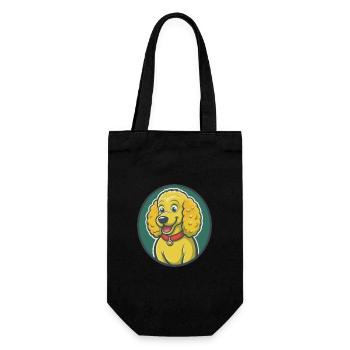 Caniche Chien Mignon Kawaii Dessin animé Clipart Animal de compagnie - Sac à bouteille - noir - Devant