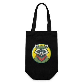 raton laveur mignon Kawaii dessin animé Clipart animal de compagnie - Sac à bouteille - noir - Devant