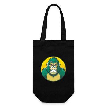 Gorilla Cute Kawaii Cartoon Clipart Pet Animal - Gift Bag for Bottles - black - Front