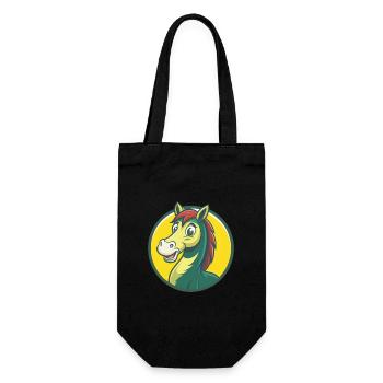cheval mignon kawaii dessin animé clipart animal de compagnie - Sac à bouteille - noir - Devant