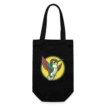 colibri mignon kawaii dessin animé clipart animal de compagnie - Sac à bouteille - noir - Devant
