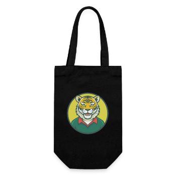 tigre mignon kawaii dessin animé clipart animal de compagnie - Sac à bouteille - noir - Devant