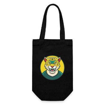 Jaguar Niedliche Kawaii Cartoon Clipart Haustier Tier - Geschenkbeutel für Flaschen - Schwarz - Vorne