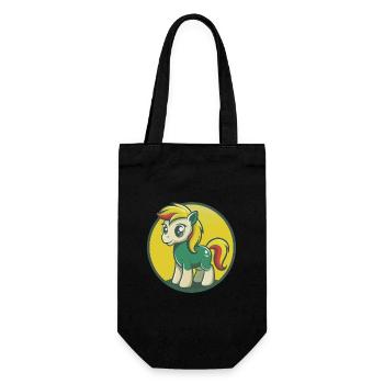 Pony Niedliche Kawaii Cartoon Clipart Haustier Tier - Geschenkbeutel für Flaschen - Schwarz - Vorne