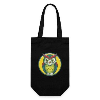 Owl Cute Kawaii Cartoon Clipart Pet Animal - Gift Bag for Bottles - black - Front