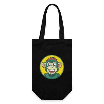 Monkey Cute Kawaii Cartoon Clipart Pet Animal - Gift Bag for Bottles - black - Front