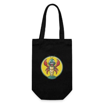 homard mignon kawaii dessin animé clipart animal de compagnie - Sac à bouteille - noir - Devant
