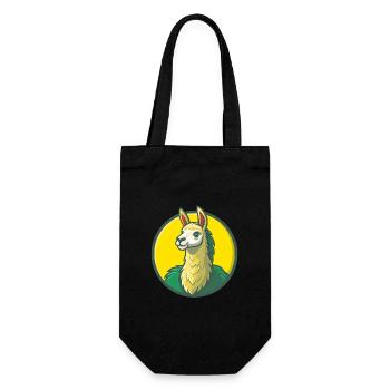 Lama mignon Kawaii dessin animé Clipart Animal de compagnie - Sac à bouteille - noir - Devant