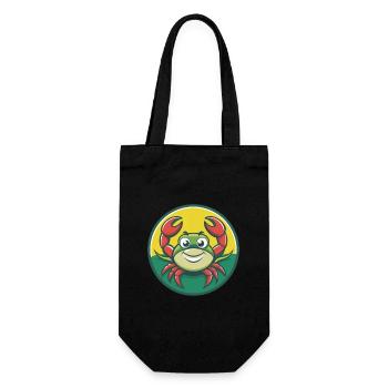 Crab Cute Kawaii Cartoon Clipart Pet Animal - Gift Bag for Bottles - black - Front