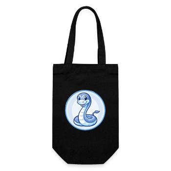 Anaconda Blue Kawaii Cartoon Character Clipart Pet - Gift Bag for Bottles - black - Front