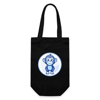 Bonobo Blue Kawaii Cartoon Character Clipart Pet - Gift Bag for Bottles - black - Front