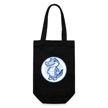 Alligator Blau Kawaii Cartoon Figur Clipart - Geschenkbeutel für Flaschen - Schwarz - Vorne