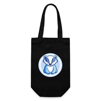 blaireau bleu kawaii dessin animé personnage clipart animal de compagnie - Sac à bouteille - noir - Devant