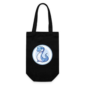 Basilic Bleu Kawaii Dessin Animé Personnage Clipart Animal de compagnie - Sac à bouteille - noir - Devant