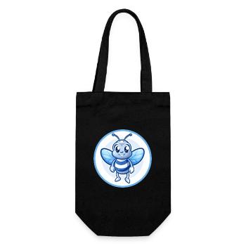 Bee Blue Cute Kawaii Cartoon Character Clipart Pet - Gift Bag for Bottles - black - Front