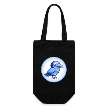 Krähe Blau Kawaii Cartoon Figur Clipart Haustier - Geschenkbeutel für Flaschen - Schwarz - Vorne