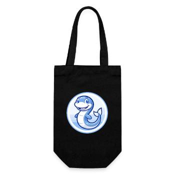 Eel Blue Cute Kawaii Cartoon Character Clipart Pet - Gift Bag for Bottles - black - Front