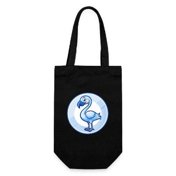 Flamingo Blau Kawaii Cartoon Charakter Clipart Haustier - Geschenkbeutel für Flaschen - Schwarz - Vorne