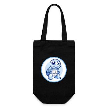 Schildkröte Blau Kawaii Cartoon Figur Clipart Haustier - Geschenkbeutel für Flaschen - Schwarz - Vorne