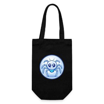 araignée bleu kawaii dessin animé personnage clipart animal de compagnie - Sac à bouteille - noir - Devant