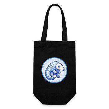 Pangolin Blue Kawaii Cartoon Character Clipart Pet - Gift Bag for Bottles - black - Front